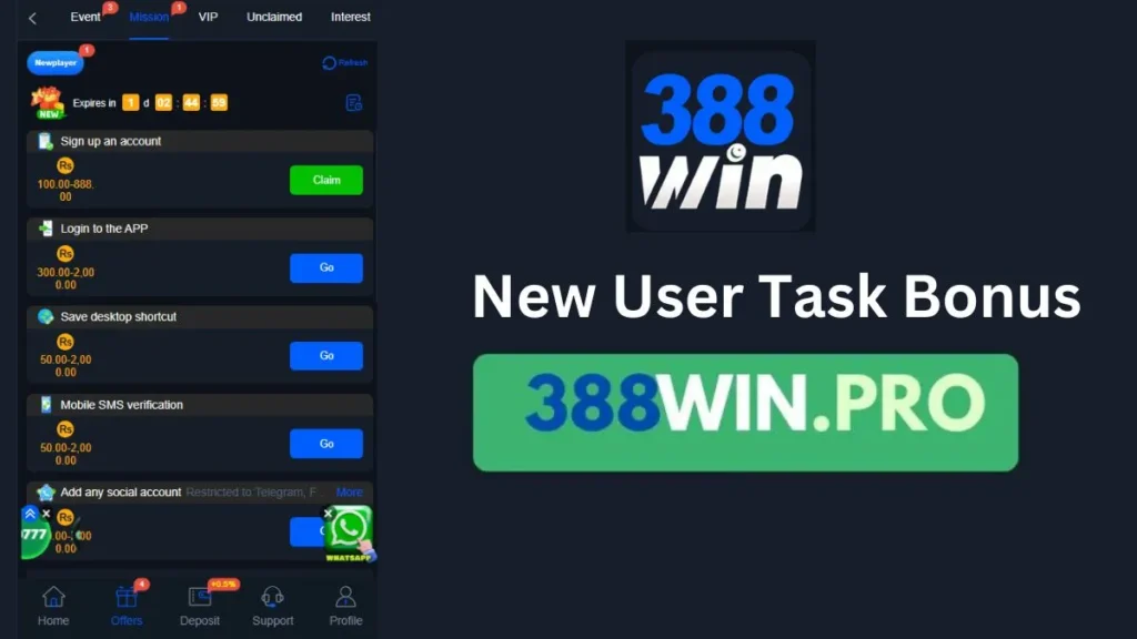 388 win game Welcome Bonus